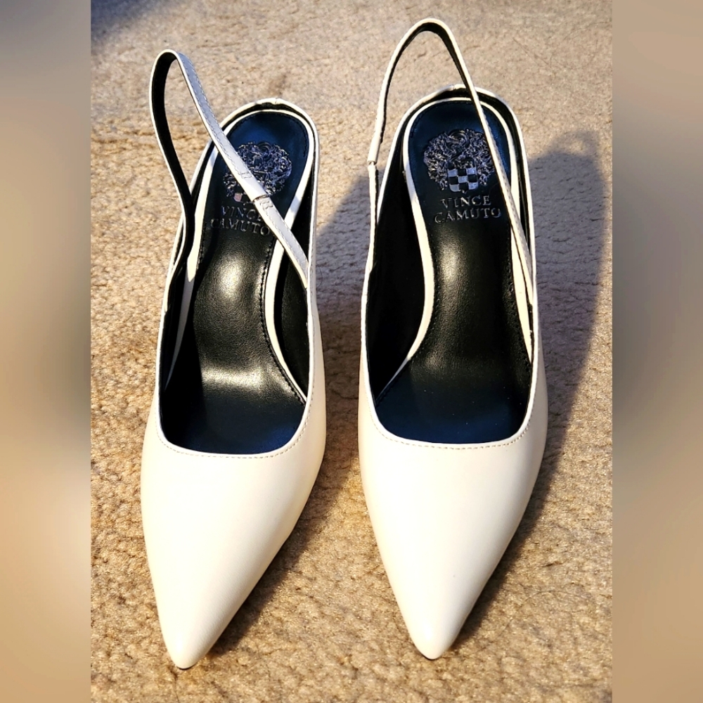 NWT Vince Camuto Women's White Slingback Heels Size 5.5